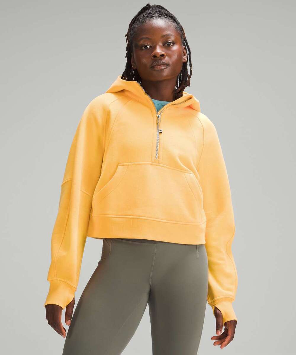 WOMEN'S Lululemon Scuba Oversized Half-Zip Hoodie Mango Dream M/L EUC